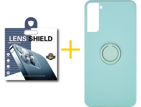 Carcasa + 1 Protector de Cámara para Samsung Galaxy S21 5G SKYHE Verde Agua