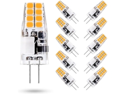 Bombilla Led G4 De 12 V, Luz Blanca Cálida De 3000 K, 3 W (equivalente A Una Halógena De 35 W), 300 Lúmenes, Paquete De 10 Unidades.