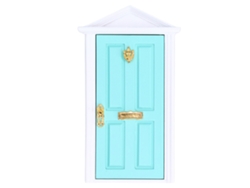 Ats-puerta De Madera Miniatura Color Vivo Detalles Nítidos Borde Suave Para Casa De Muñecas 1:12 Hada Regalo Verde Menta