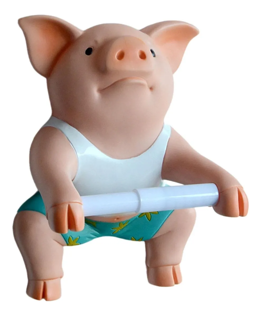 Porta rollo de papel higiénico con forma de cerdo, organizador Vayotoy