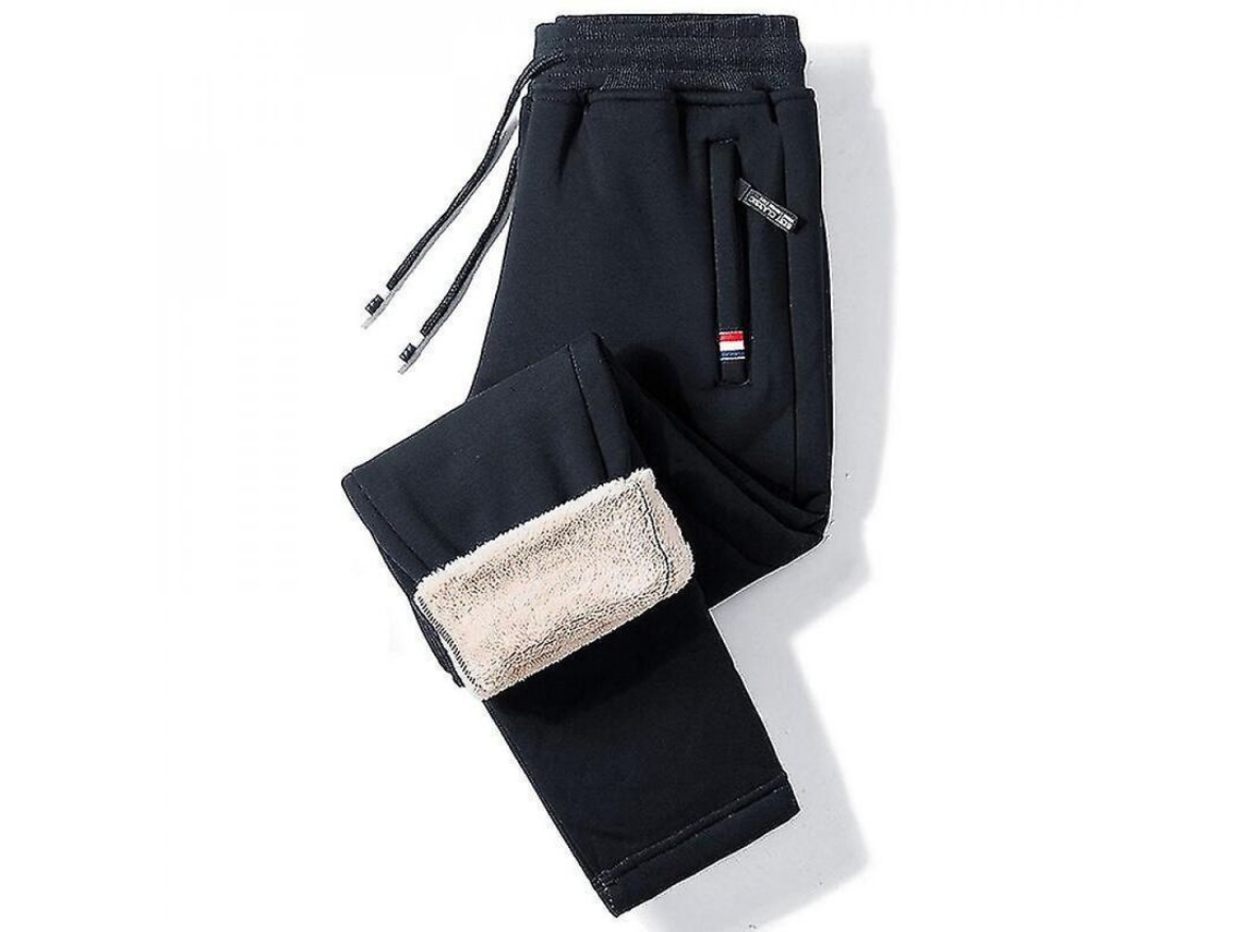 Pantalones De Invierno Cálidos Para Hombre Con Forro Polar De Lana De Oveja, Pantalones Térmicos Informales Gruesos, Marca Wks.
