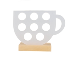 Soporte Acrílico Para Cápsulas De Café Con 8 Orificios Y Base De Bambú.