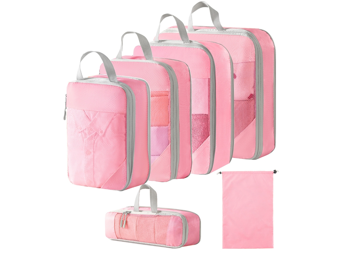 EIFSON - Juego de 6 bolsas organizadoras con cordón para bolsos (rosa)