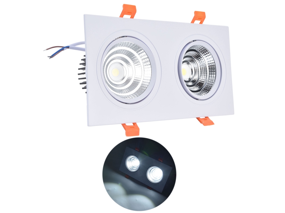 2026-foco Empotrado Cob Led 2x7w 6000k Ajustable 100-264v Con Driver Para Dormitorio