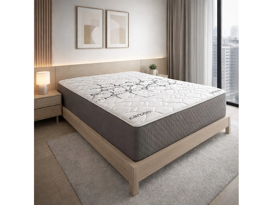 Colchon Viscoelástico 30cm Alta gama | 105 x 200 | Ideal para Personas con Dolores de Espalda | Alta Firmeza | Carbono-Grafeno Anti-Stress