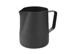 Jarra para espumar leche de acero inoxidable de 600 ml, color negro, para el hogar o la cafetería