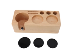 Estación Compactadora De Café De Madera Anti-arrastre Con Soporte Para Portafiltro Y Organizador, 58 Mm, 24 X 10 X 7 Cm