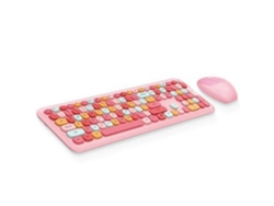 Juego de teclado y ratón Bluetooth de diseño retro rosa, accesorios inalámbricos para ordenador, teclados y teclados numéricos Ly Ebike