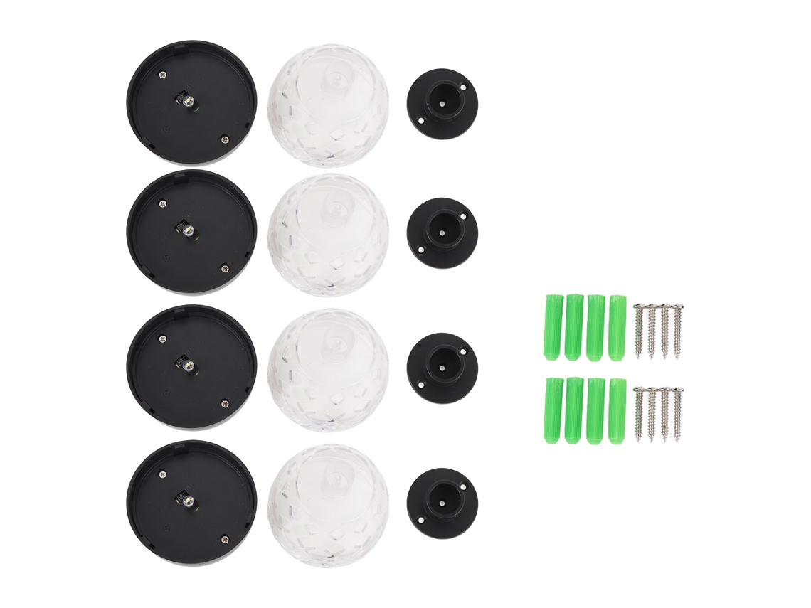 Rebe-4pcs Luces Solares Para Cerca Luces De Pared Exterior Ip65 Resistente Al Agua Para Jardín Patio Decoración Autoencendido Al Anochecer