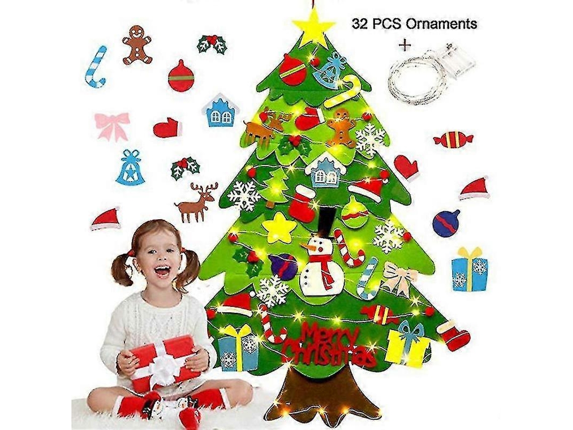 Kit para armar un árbol de Navidad de fieltro con adornos para niños, regalo de Navidad. Hengjian
