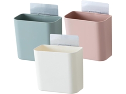 Cajas Almacenamiento Pared Drenaje Adhesivo 3 Piezas Plástico Blanco Organización Optimización Espacio