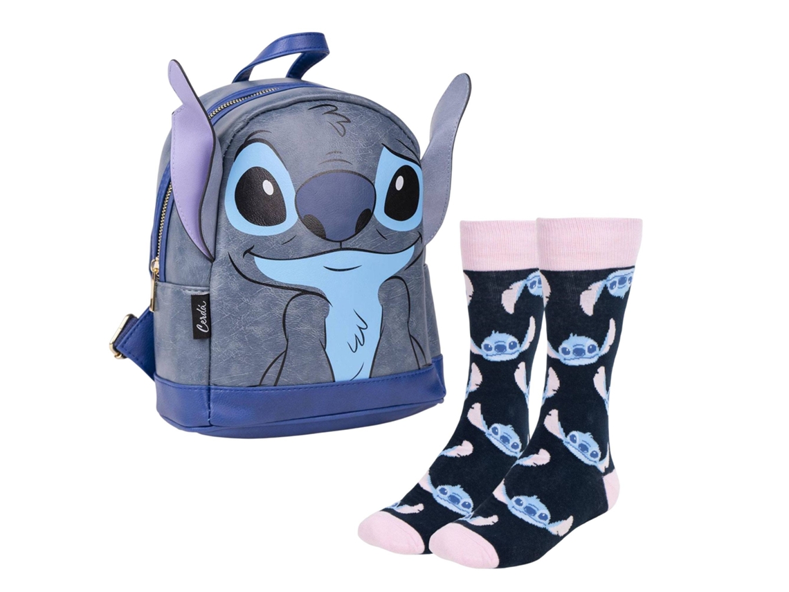 Mochila infantil Stitch con orejas y calcetines con estampado de cara de Stitch (licencia infantil)