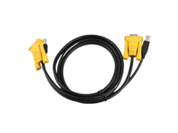 Cabo Kvm Switch Usb 2.0 1.5m 2 Em 1 Com Conectores Vga E Usb Para Pc Computador