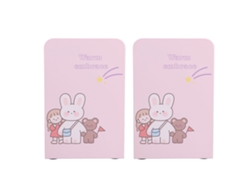 soportes metálicos antideslizantes para libros, duraderos, para el hogar y la escuela, color rosa 10