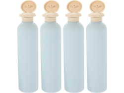 Lot De 4 Frascos Lotion En Plástico Avec Bouchons 260 Ml Azul Clair Botellas Distributrices