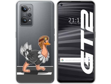 Carcasa para Realme GT 2 5G TUMUNDOSMARTPHONE Dibujos Transparente Avestruz Multicolor