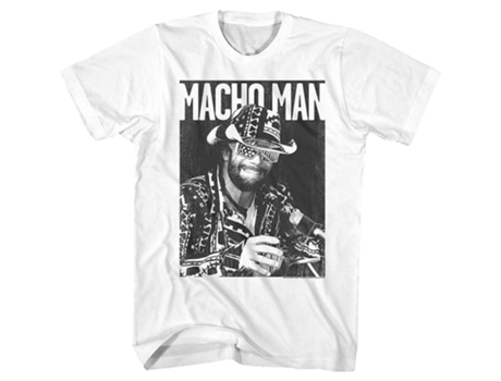 Camiseta ROCKINSTONE blanca y negra Macho Man Randy Savage (XXXL)