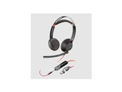Auriculares estéreo con cable y micrófono supraaural HP Blackwire C5220, color negro, con cancelación de ruido, VO