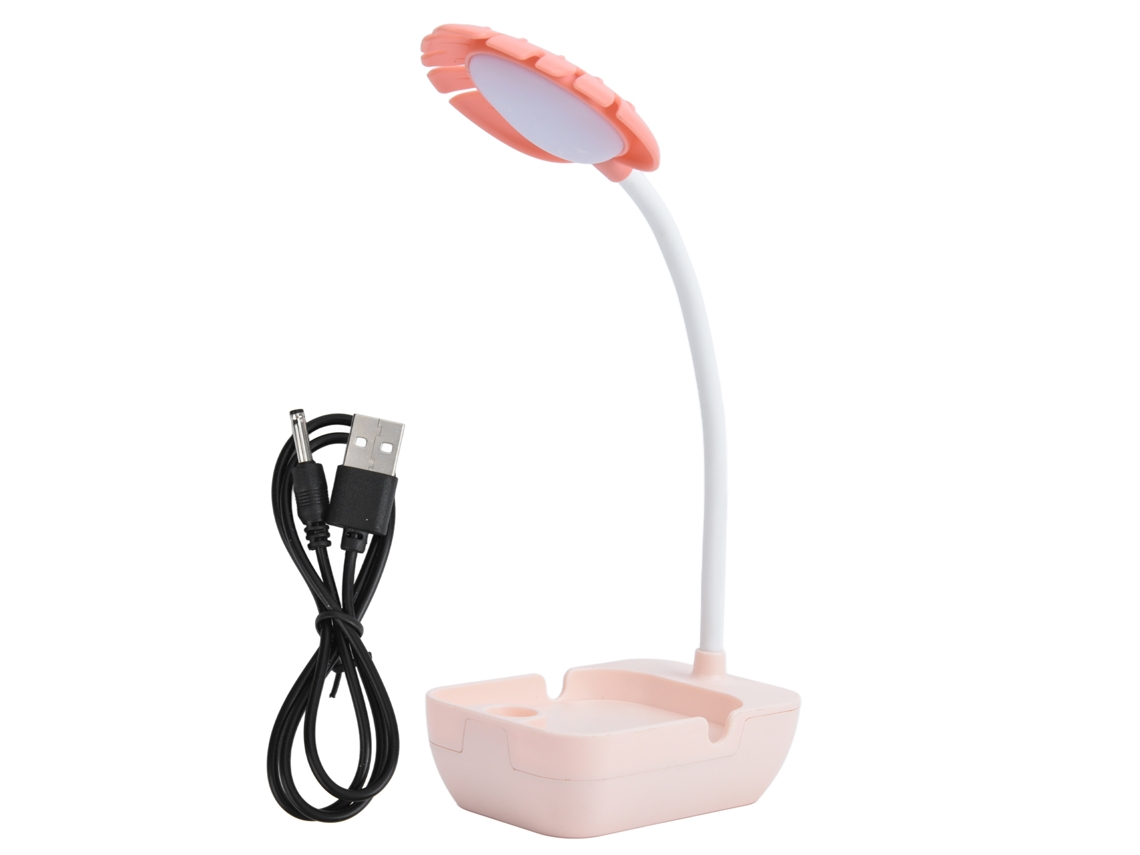 Lámpara de mesa LED para niños con protección ocular, recargable por USB, luz blanca