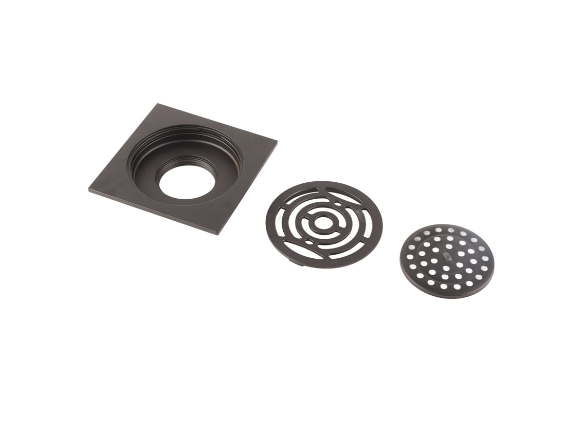 Desagüe de suelo de cobre negro con colador para cocina, baño y balcón.