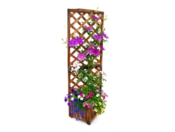 Relaxdays Caixa De Plantação Com Treliça, Hbt: 180x55x51 Cm, Vaso Com Treliça, Varanda E Jardim, Madeira De Abeto, Cores