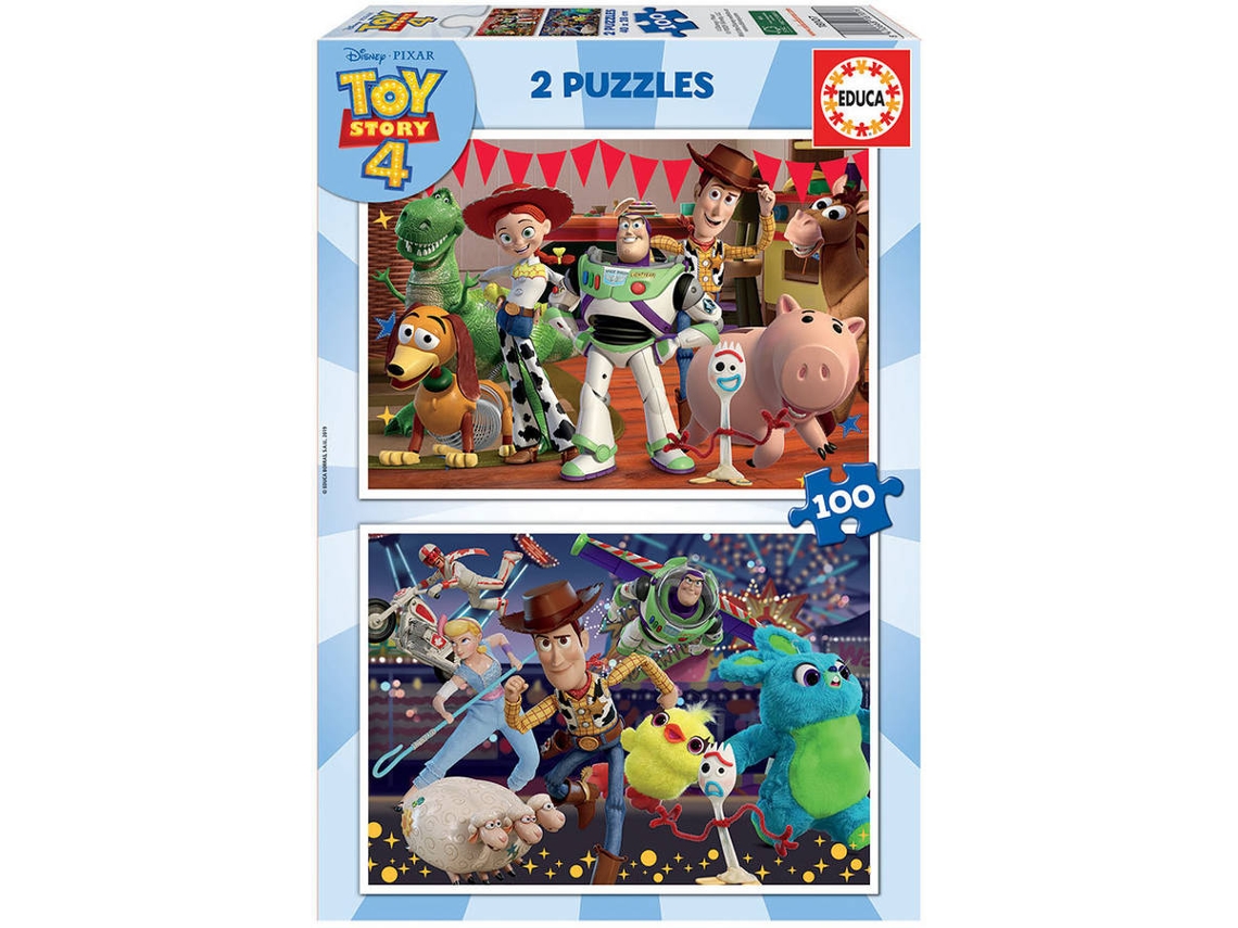 Puzzle EDUCA 2x Puzzle 100 Toy Story 4 (Edad Mínima: 3 Años - 200 Piezas)