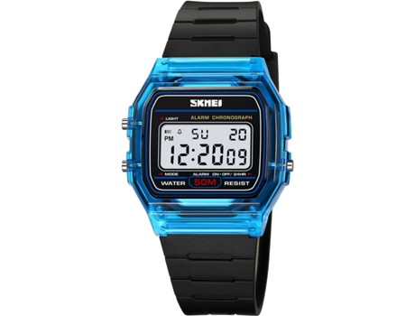 VEANXIN Reloj digital Reloj electrónico LED resistente al agua con correa de acero inoxidable cuadrada-Blanco