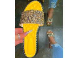 2026-zapatos Planos Deslizantes De Glitter Para Mujer Sandalias Casuales
