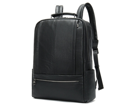 Mochila De Cuero De Vaca Para Hombres Bolsos De Hombro Para Computadora De Viaje De Negocios Grandes Para Computadora Portátil De Cuero Genuino-negro