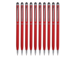 10 Unidades De Accesorios De Bolígrafo Metálico Con Pantalla Capacitiva 2 En 1 - Rojo