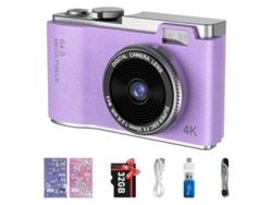 Câmera Digital Infantil Tela de 2.4 Polegadas 4K Hd Câmera Ccd Compacta 32Gb Roxo GERTIZ