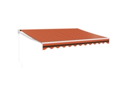 Maison Exclusive - Toldo Retráctil Aluminio Y Tela Naranja Y Marrón 3,5x2,5 M