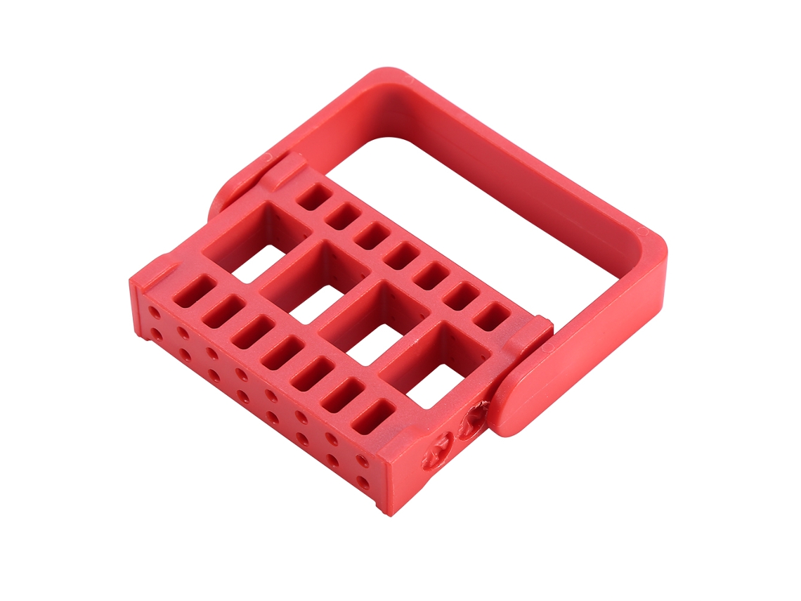 Porta Cabezales De Taladro De Uñas, Caja Organizadora Para Manicura, Contenedor Para Cabezales De Pulido, Rojo