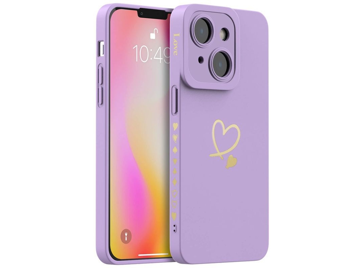 Funda Linjou Para Mujer Con Protección Completa Para La Lente De La Cámara Del Iphone 14 Plus De 6,7 Pulgadas, Color Morado.
