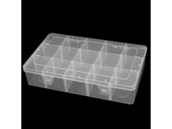Caja De Almacenamiento De Plástico Blanco Con 15 Compartimentos Para Componentes Electrónicos