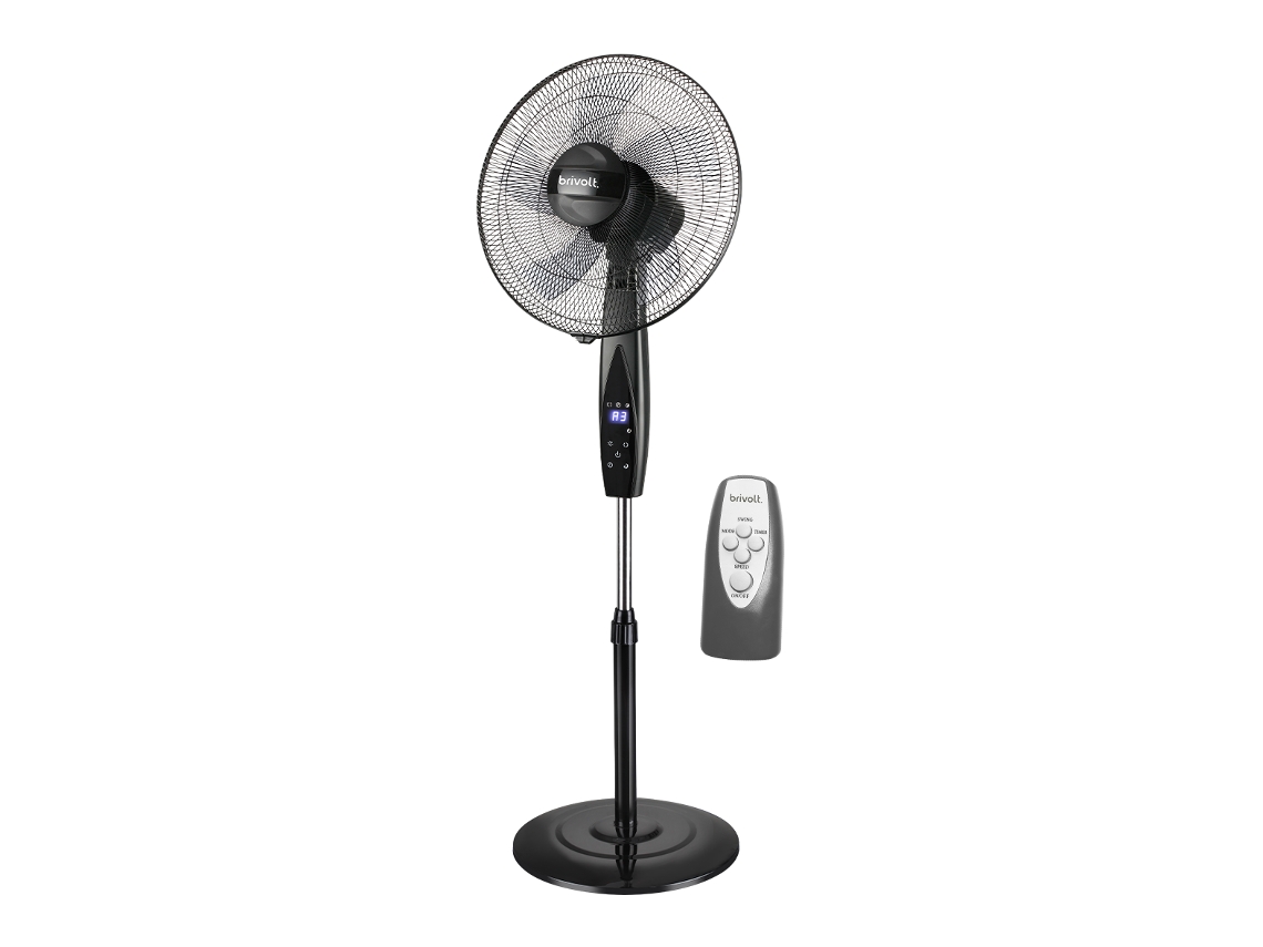 Ventilador De Pie Brivolt Bvvp50 — Silencioso, 3 Velocidades, Control Remoto, 50w, Ø40cm