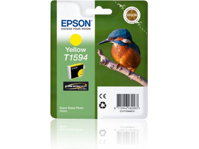 Cartucho de tinta original EPSON, T1594, Martín pescador, 17 ml , Amarillo, C13T15944010