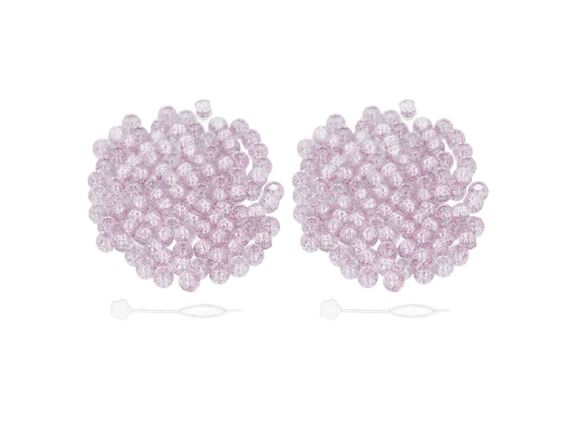 200pcs Contas De Acrílico Para Tranças De Cabelo, 12mm, Vermelho Rosado, Transparente, Acessório Versátil