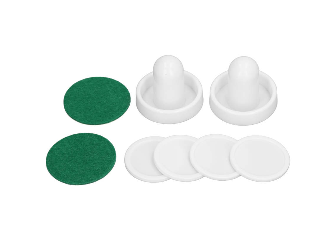 Kit De Accesorios Para Hockey De Aire: 2 Empujadores, 2 Bujes Y 4 Discos - Resistente Y Duradero