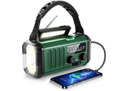 Radio De Emergencia De Manivela — Radio Meteorológica Am/fm Con Linterna Y Funciones De Alarma Sos