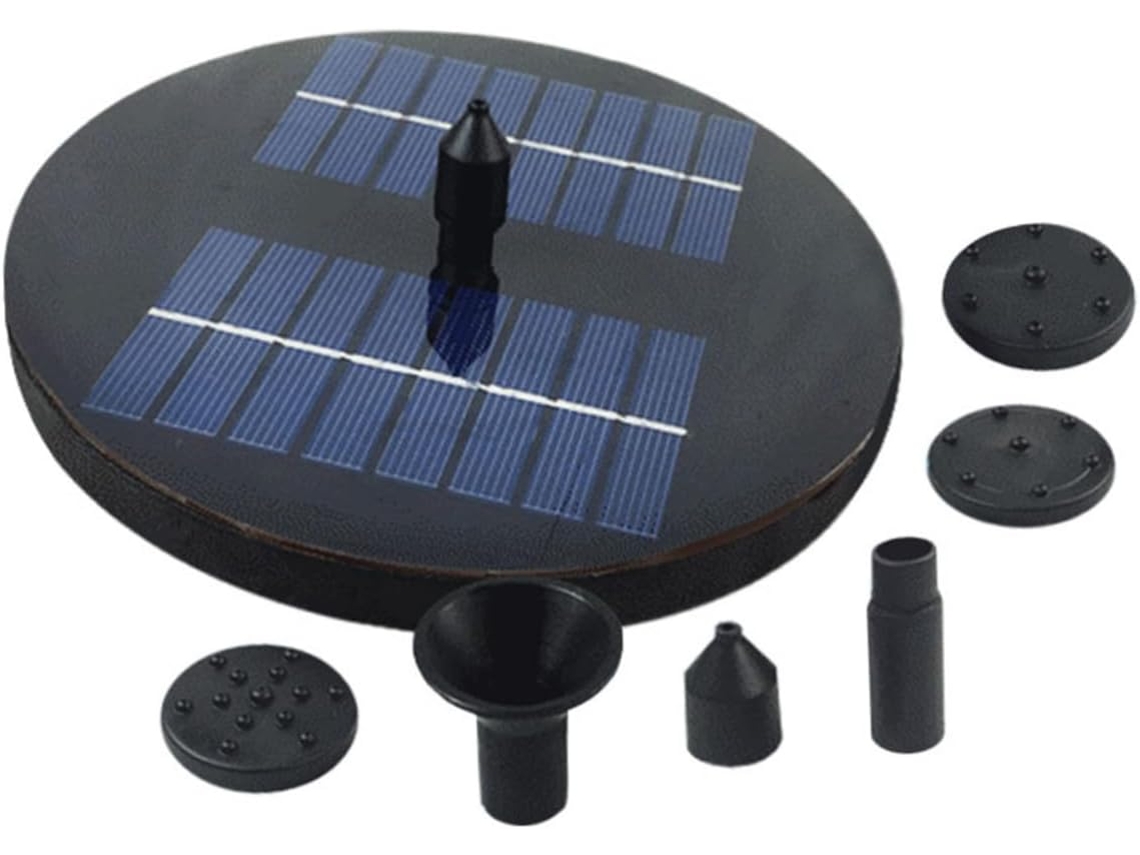 Bomba Solar Sumergible De 1,6 W Para Fuentes, Estanques Y Acuarios Con Boquillas Y Amplio Caudal.