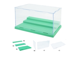 Vitrina Acrílica De 3 Niveles Para Bloques, Caja Expositora A Prueba De Polvo