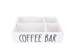 Organizador De Madera Para Estación De Café Con Separador De Cápsulas De Té, Accesorios De Bar, Para Encimera, Blanco
