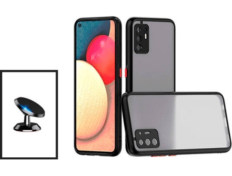 Kit Carcasa Anti Choque Camera Protection + Soporte Magnético de Coche para Oppo Reno5 Z PHONECARE Negro