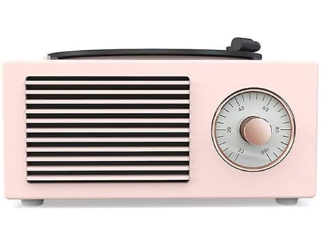 Altavoz Bluetooth Retro Radio Fm Bluetooth Retro Grabadora de música Giratorio Inalámbrico Potente Rosa BISBISOUS