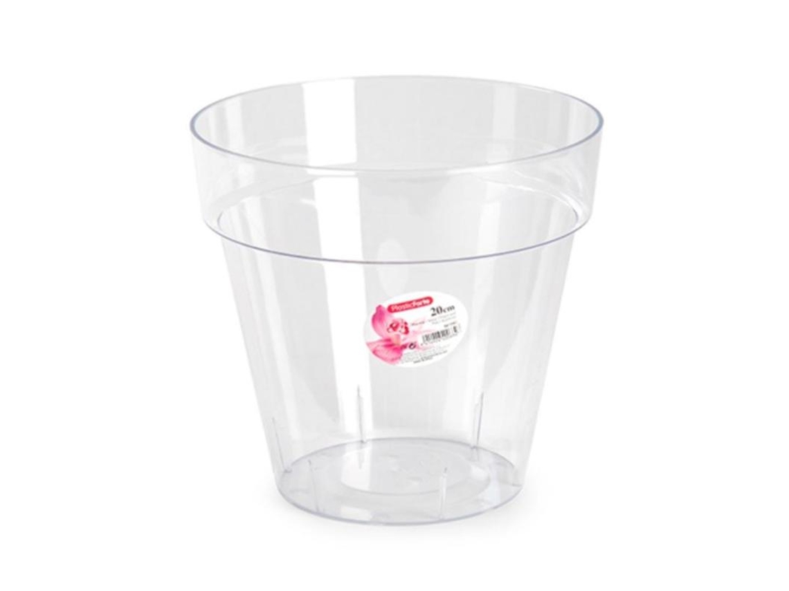 Maceta transparente plastico 20 cm