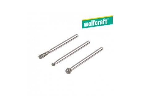Set 3 Muelas de Amante Esféricas Y Cónicas 5988000 WOLFCRAFT