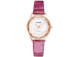 Reloj De Pulsera Synoke Para Mujer, Resistente Al Agua Hasta 30 M, Piel Sintética, Movimiento De Cuarzo, Color Morado.