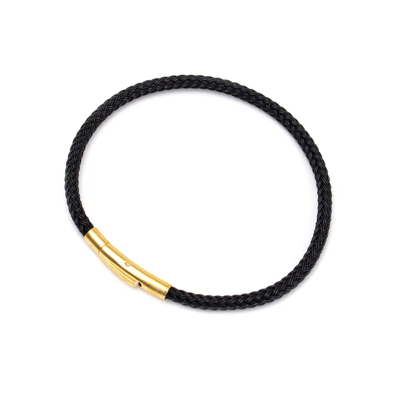 Pulsera De Lujo Multicolor Con Dijes (negra, 20 Cm), Alambre De Acero Inoxidable Y Cuerda Impermeable.