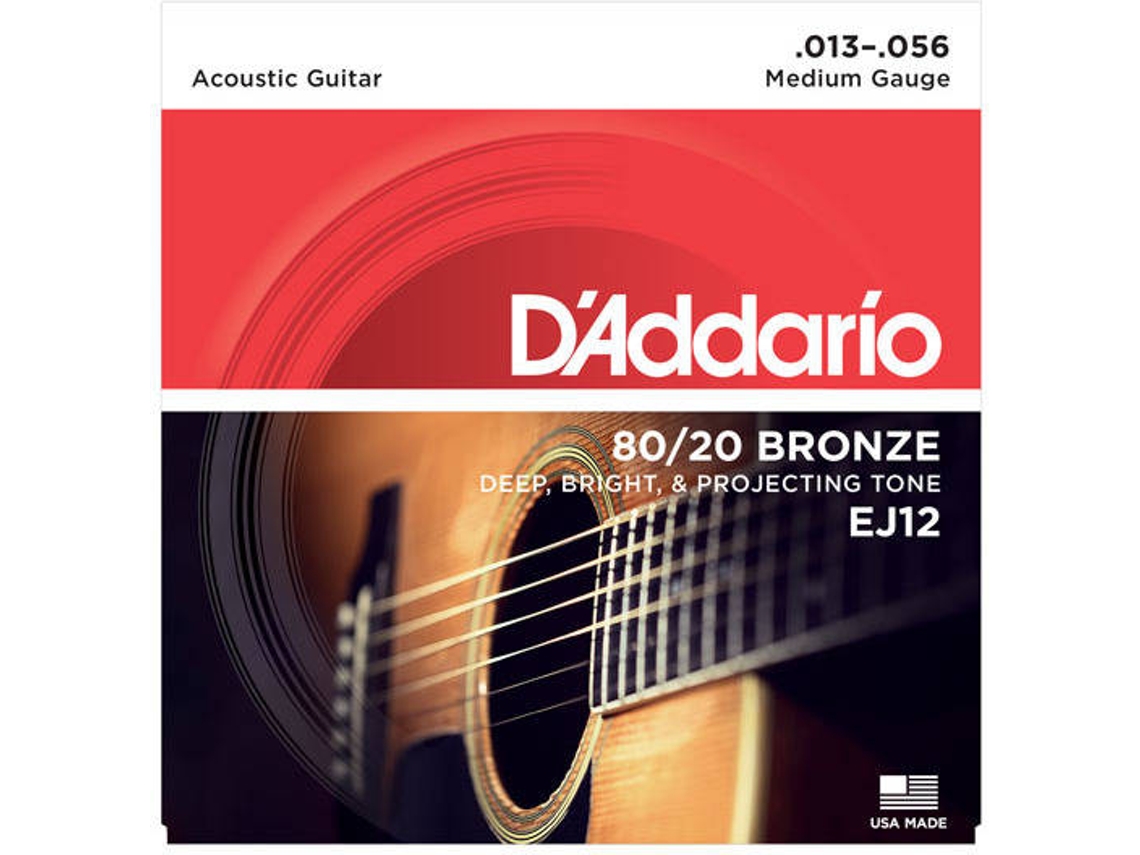 Cuerdas de Guitarra Acústica DADDARIO Ej12 (Calibre: .013-.056)